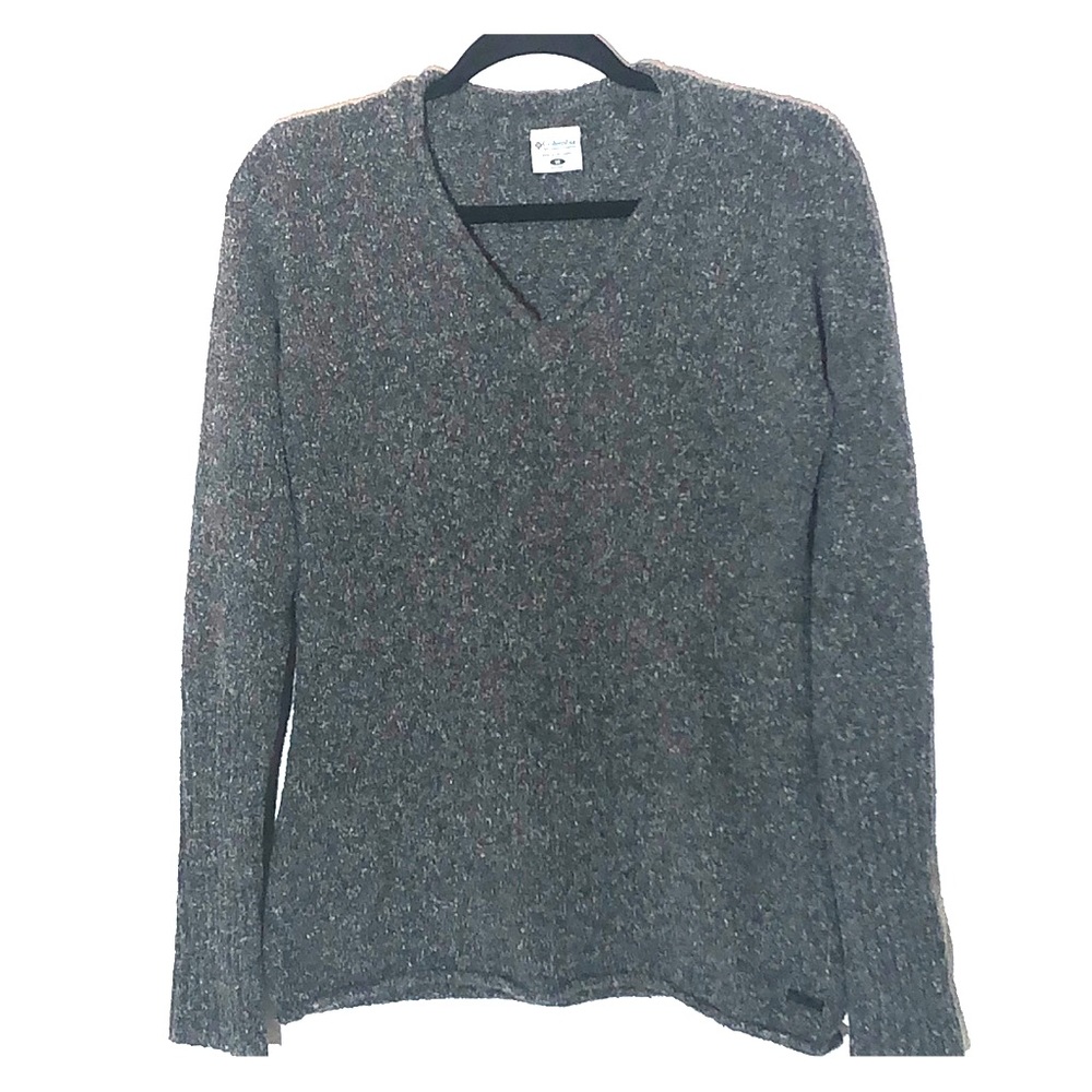 Columbia Charcoal Gray Textured VNeck Sweater Medium